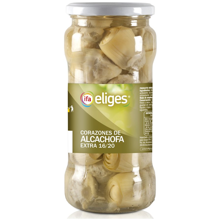 Corazones de alcachofa IFA ELIGES extra 16/20 frasco 165 g pne.