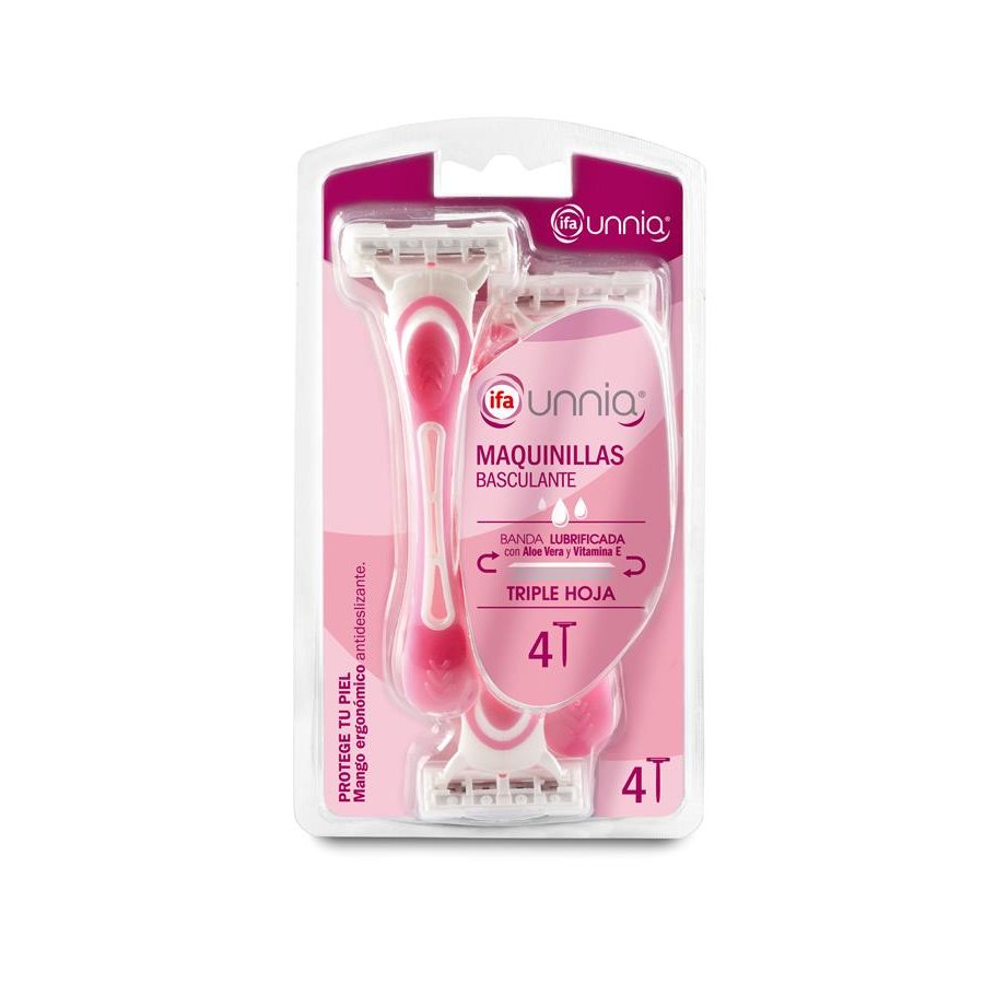 Maquinilla mujer basculante 3 hojas IFA UNNIA 4 unidades