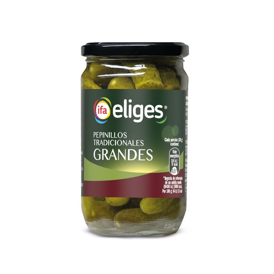 Pepinillos IFA ELIGES tradicionales grandes frasco 370 g pne.
