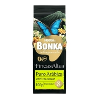 Café grano puro Arábica BONKA paquete 500 g