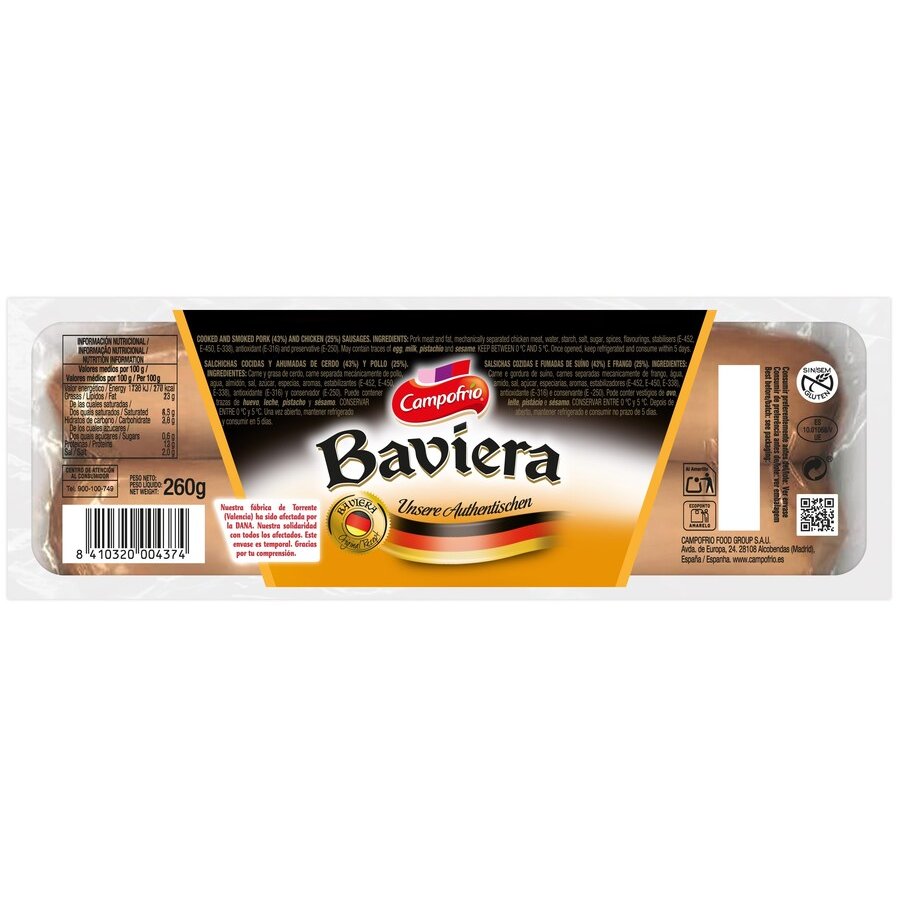 Salchichas CAMPOFRIO Baviera 260 g