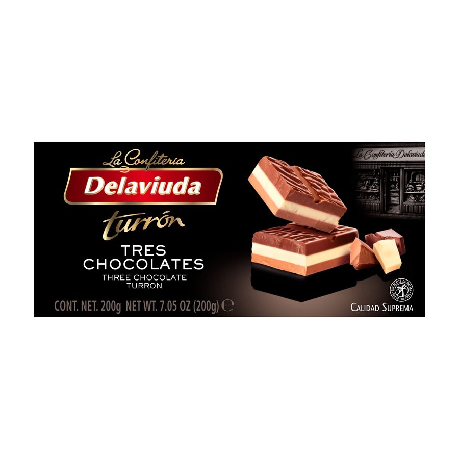Turrón tres chocolates DELAVIUDA 200 g