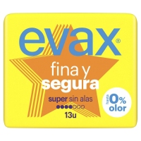 Compresas EVAX fina y segura súper 13 unidades
