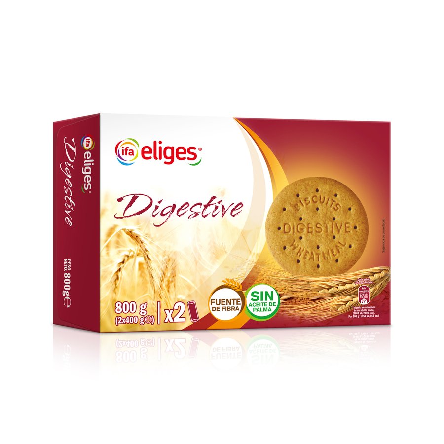 Galletas Digestive IFA ELIGES caja 2 x 400 g
