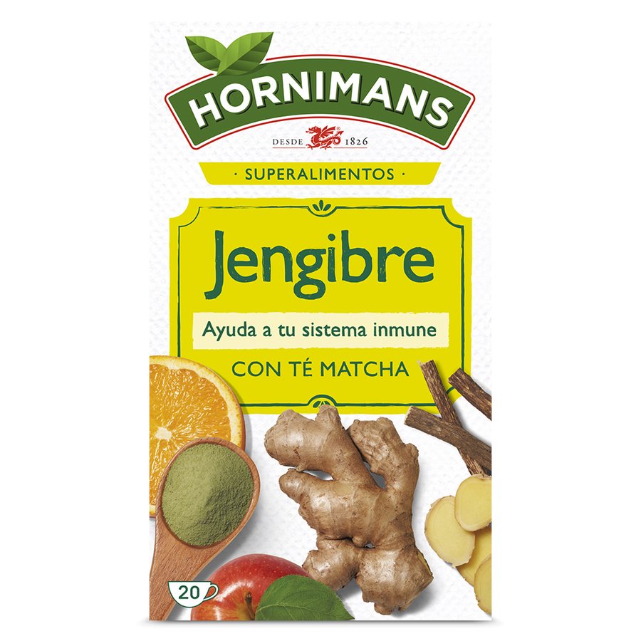 Infusión jengibre con té matcha HORNIMANS 20 unidades 60 g