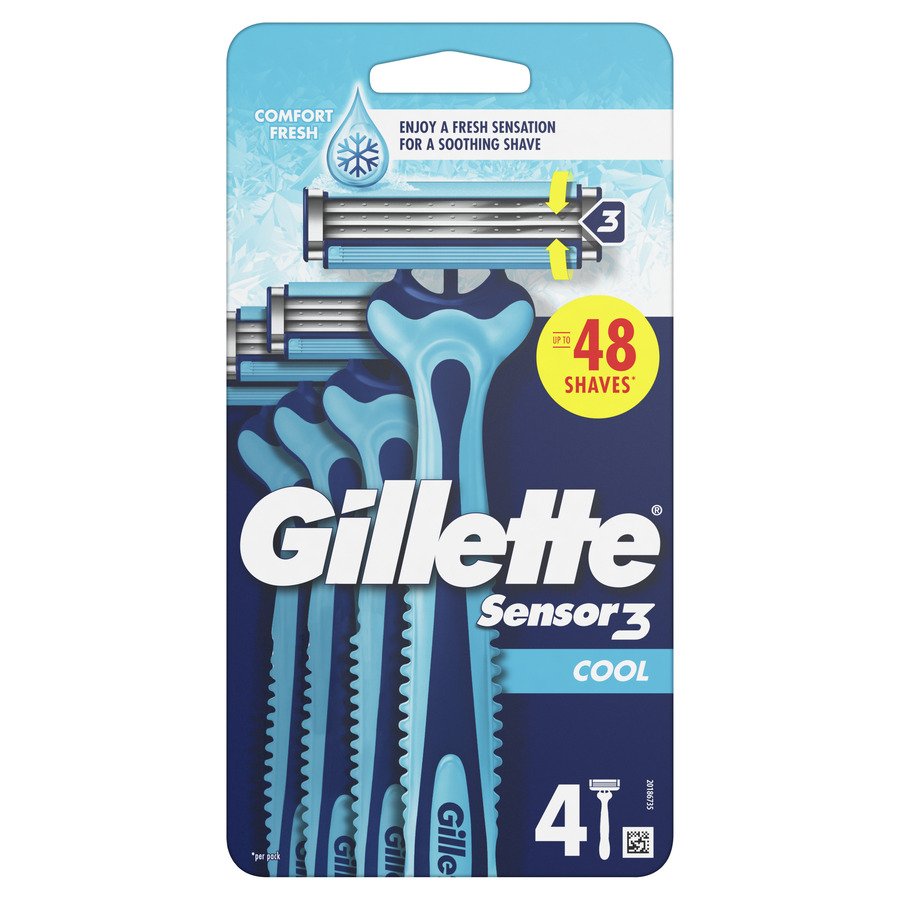 Maquinilla desechable GILLETTE sensor 3 cool 4 unidades