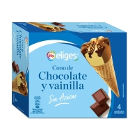 Xeado cono chocolate e vainilla sen azucre engadido IFA ELIGES 280 g