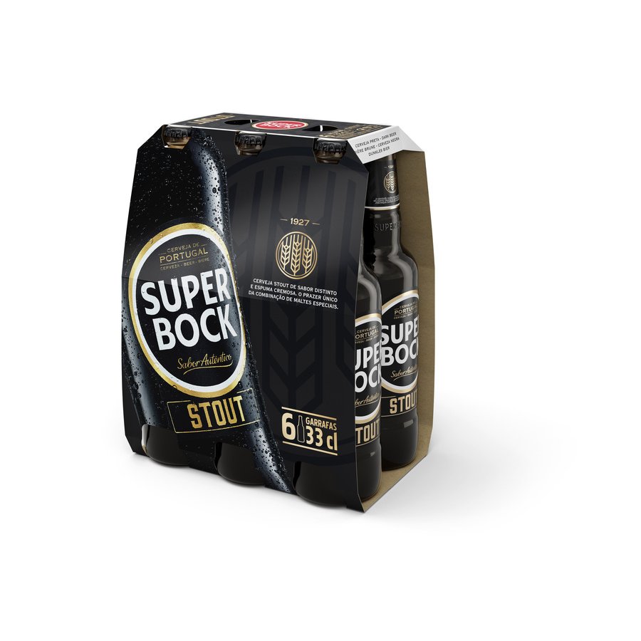Cerveza portuguesa SUPER BOCK Stout botellín pack 6x33 cl