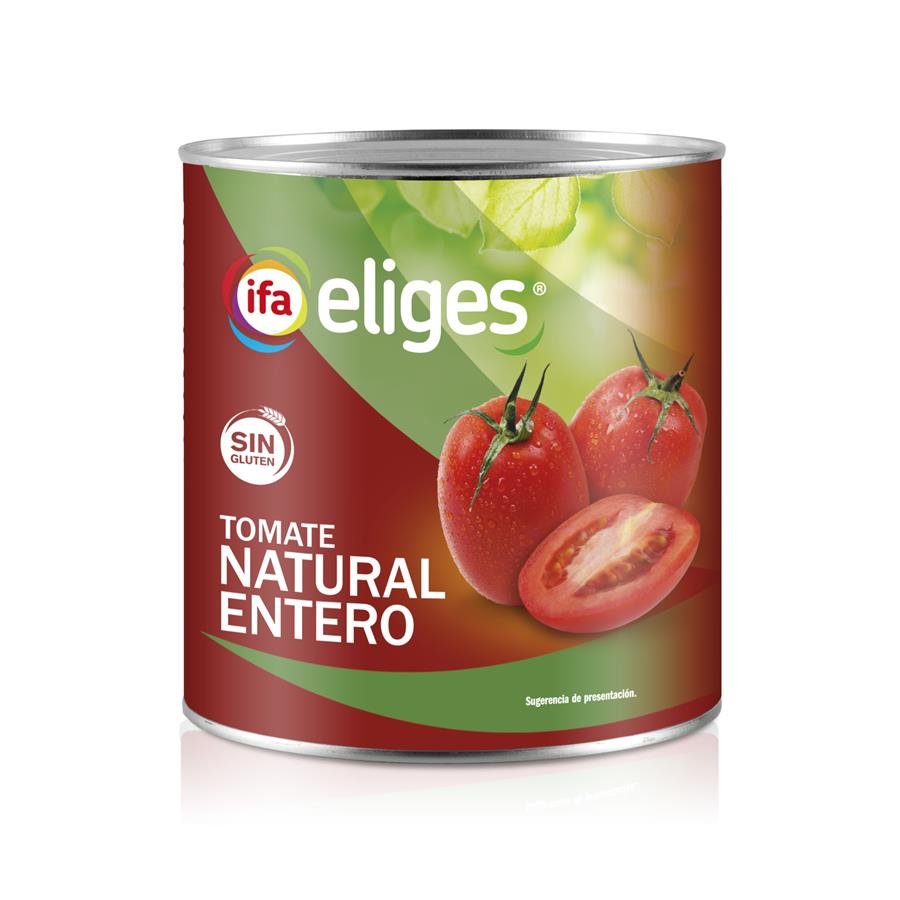 Tomate natural entero IFA ELIGES lata 480 g pne.