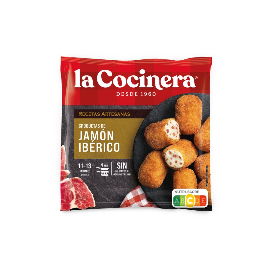 Imagen de Croquetas artesanas congeladas LA COCINERA de jamón ibérico 400 g
