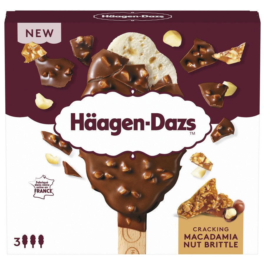 Helado HAAGEN DAZS Cracking Macadamia Nut 3 unidades 240 g