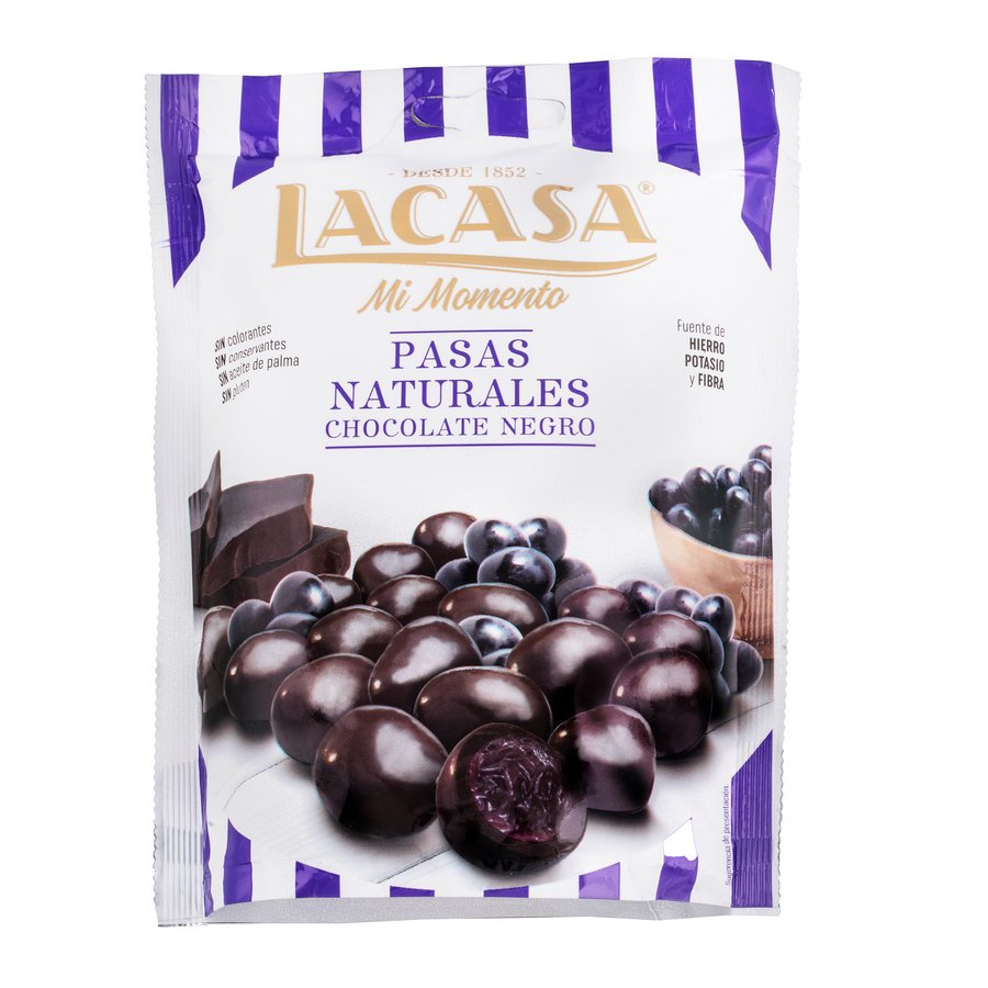 Pasas naturales chocolate negro LACASA 150 g