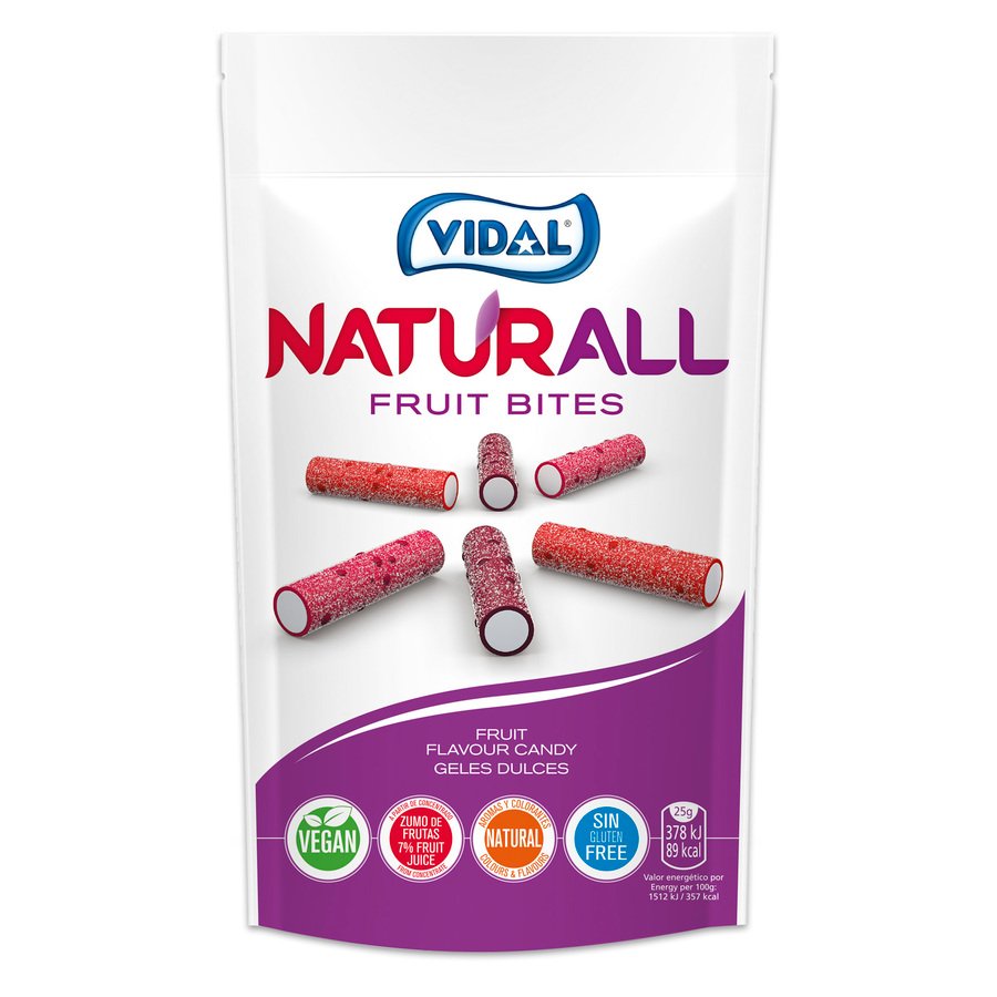 Caramelos goma naturall fruit bites VIDAL sin gluten 180 g