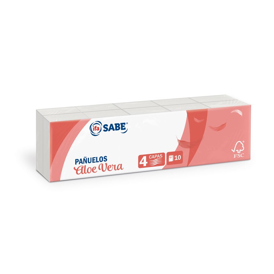 Pañuelos papel IFA SABE pocket aloe 4 capas 10x9 unidades