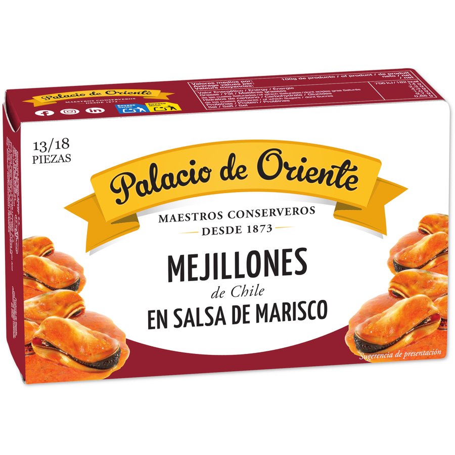 Mejillones PALACIO ORIENTE salsa marisco 13/18 115 g