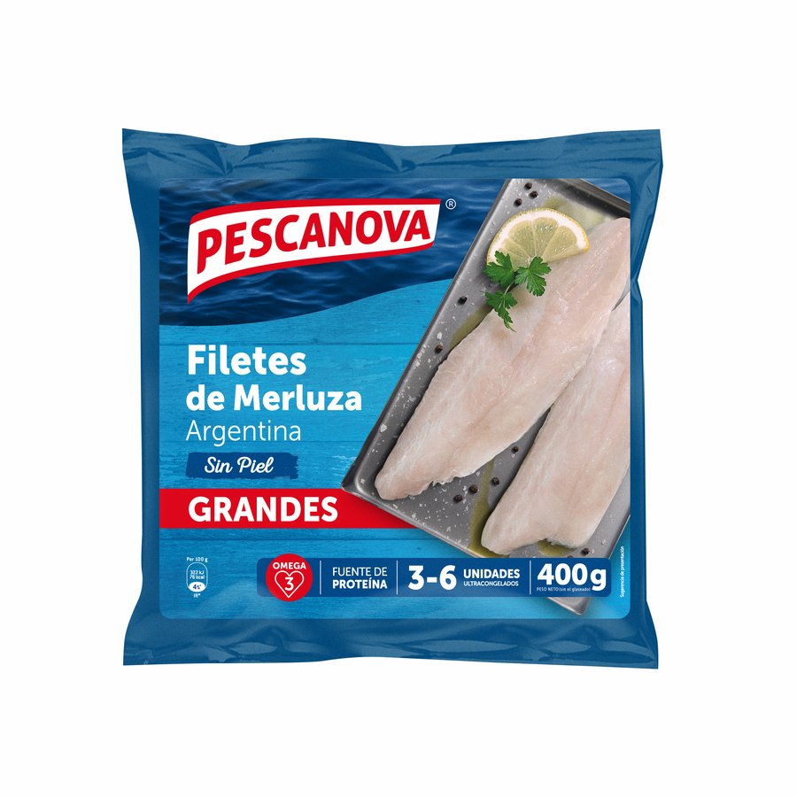 Imagen de Filetes merluza argentina sin piel congelada PESCANOVA 400 g