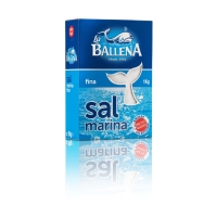 Sal marina LA BALLENA fina caja 1 kg