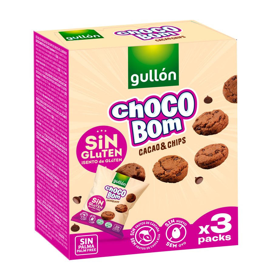 Galletas GULLON choco bom cacao & chips sin gluten 120 g
