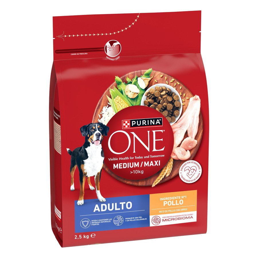 Alimento para perro med/max PURINA ONE pollo 2,5 kg