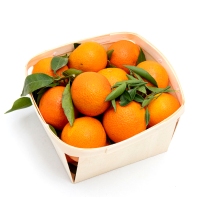 Mandarina con hoja calibre 54/74mm cesta 1,4 kg
