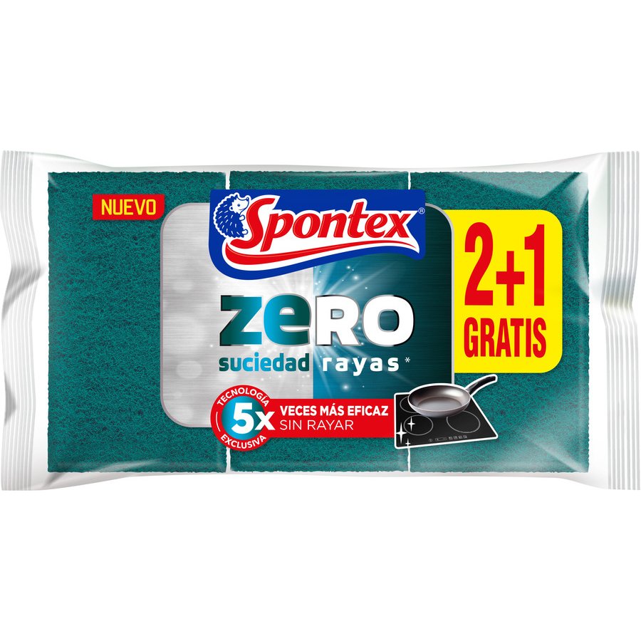 Estropajo SPONTEX Zero 2 unidades +1 unidad gratis