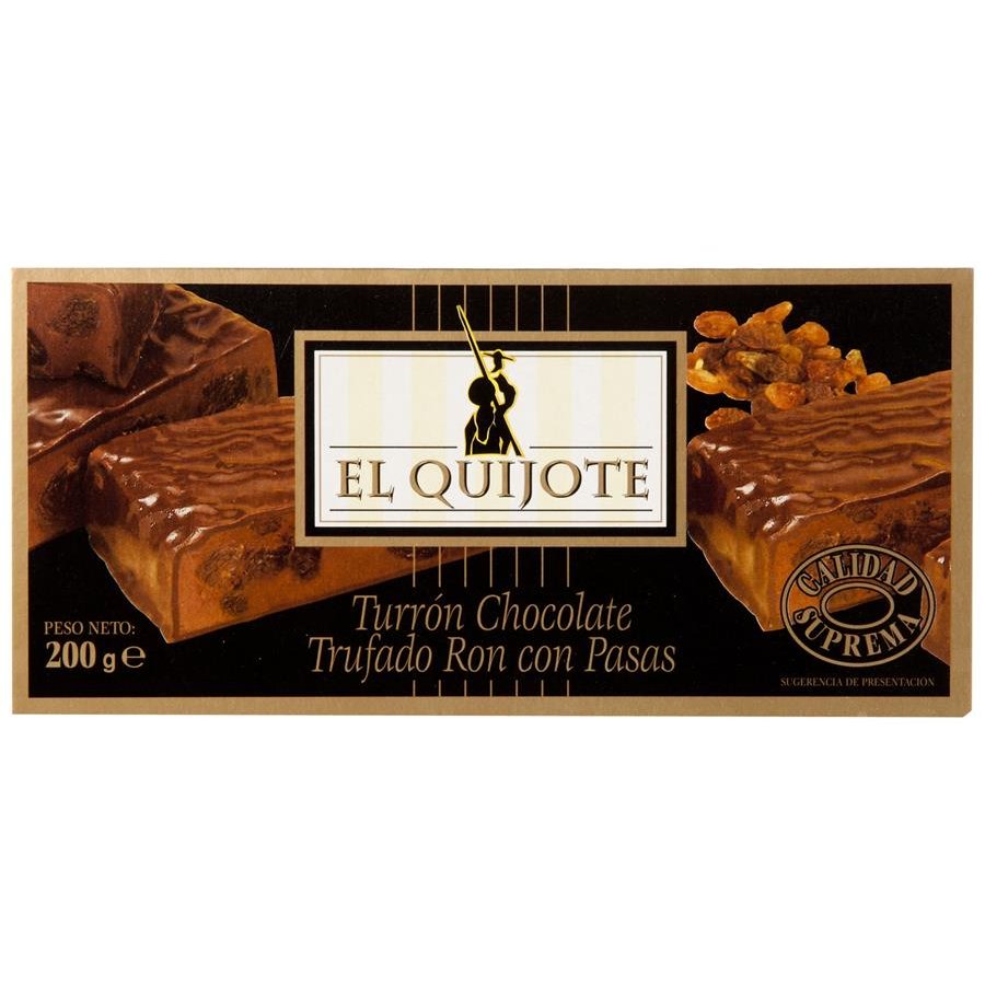 Turrón trufado ron con pasas EL QUIJOTE 200 g