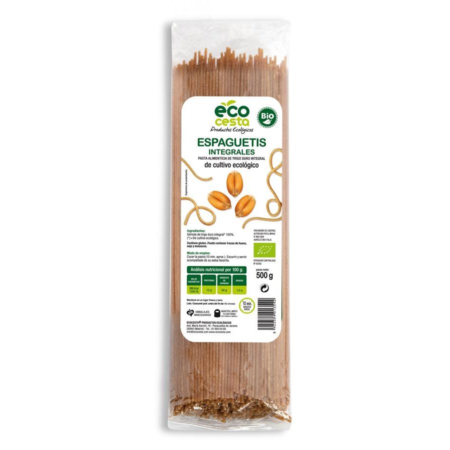 Espaguetis integrales bio ECOCESTA 500 g