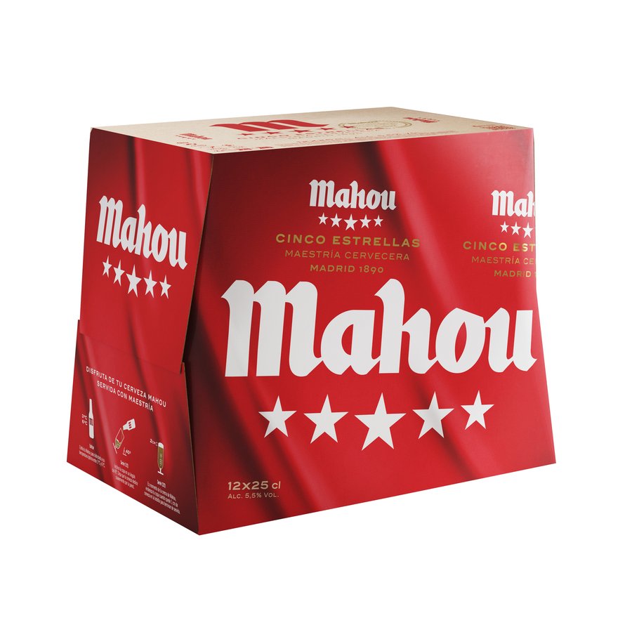 Cerveza MAHOU 5 estrellas pack 12x25 cl