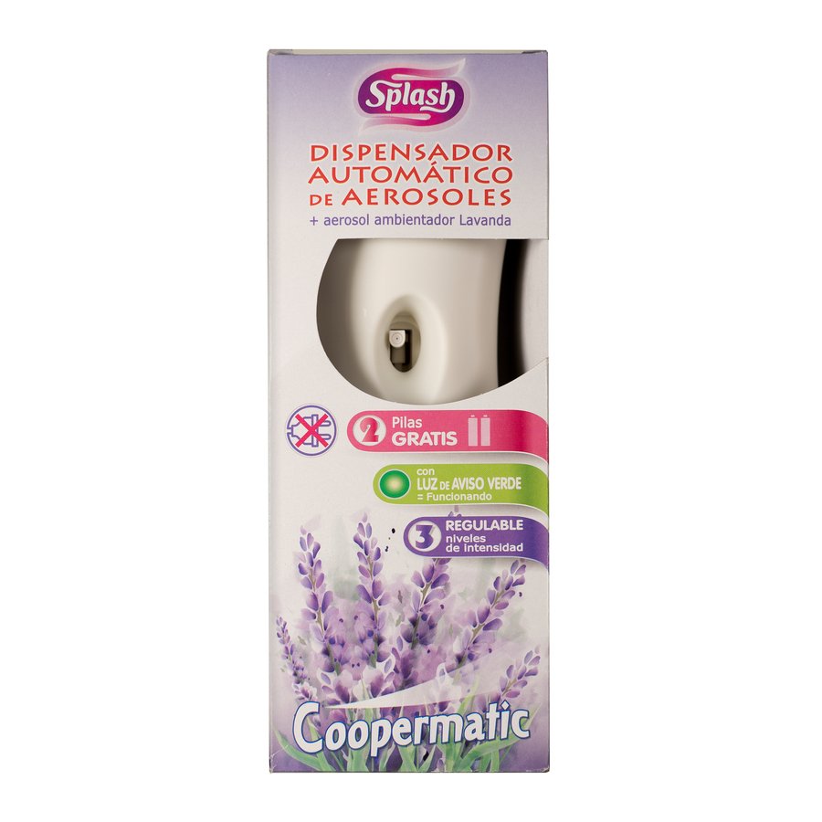 Ambientador pilas COOPERMATIC Splash aparato + recambio lavanda 250 ml