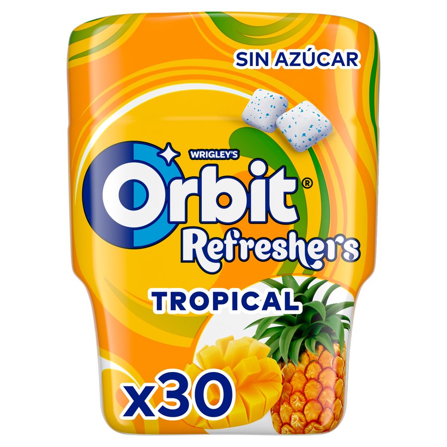Chicle ORBIT Refreshers Tropical bote 67 g