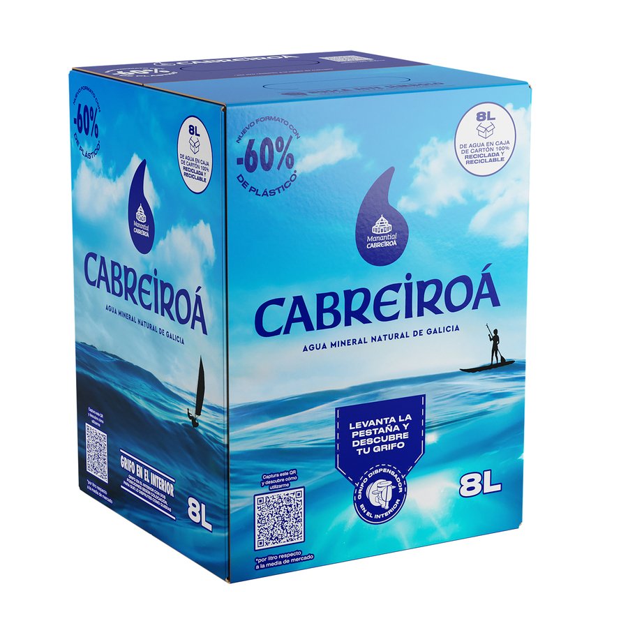 Agua sin gas CABREIROA bag in box 8 l