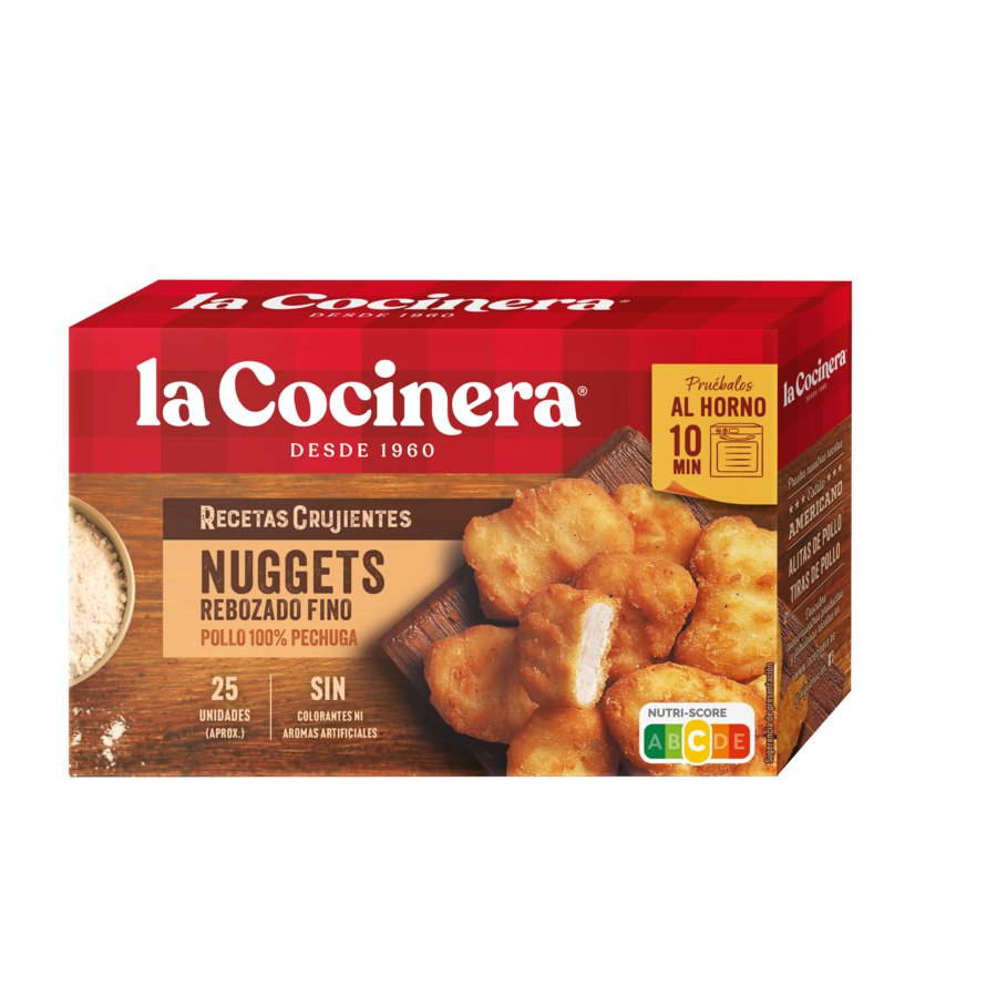 Nuggets de pollo congelados LA COCINERA Rebozado Fino estuche 400 g