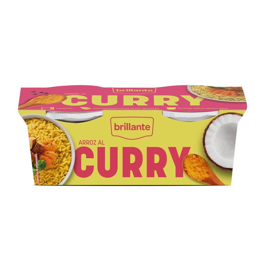 Arroz al curry BRILLANTE vasito 2 x 125 g
