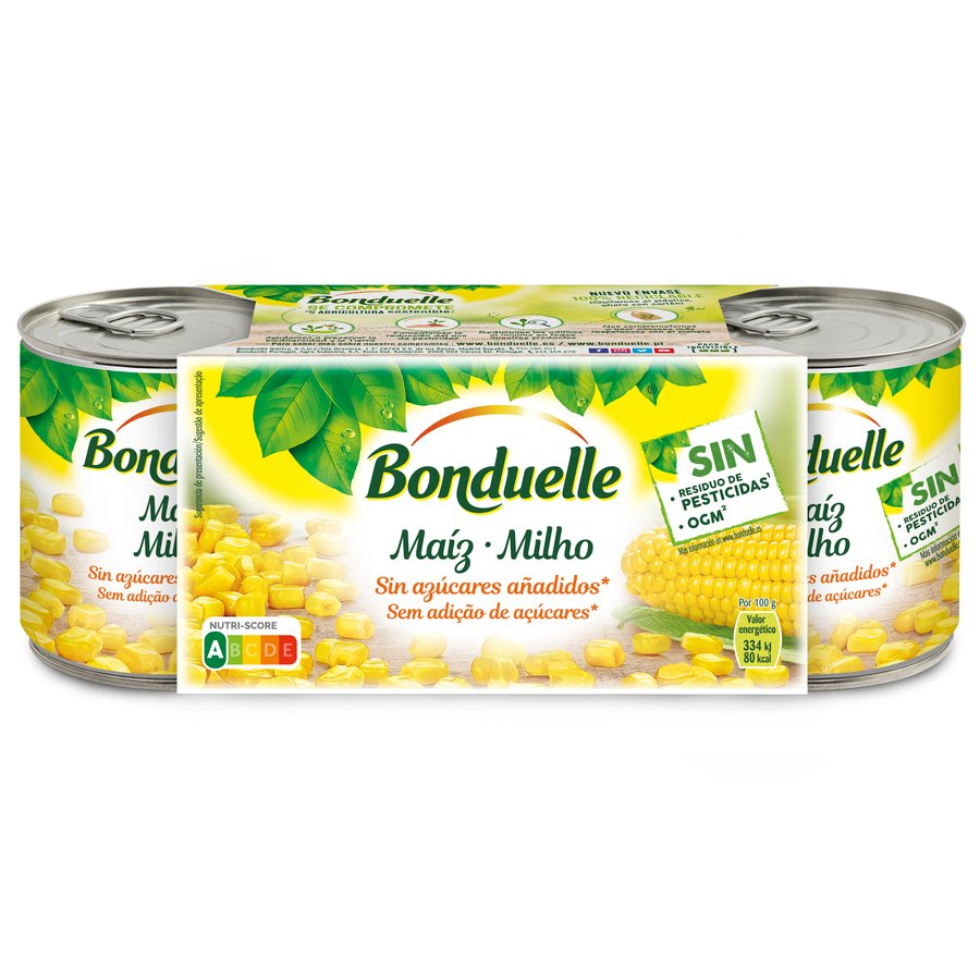 Maíz dulce en grano BONDUELLE pack 3x140 g pne.