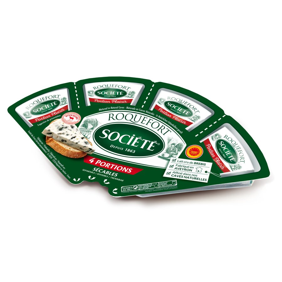 Queso roquefort SOCIETE aop porciones 4x25 g