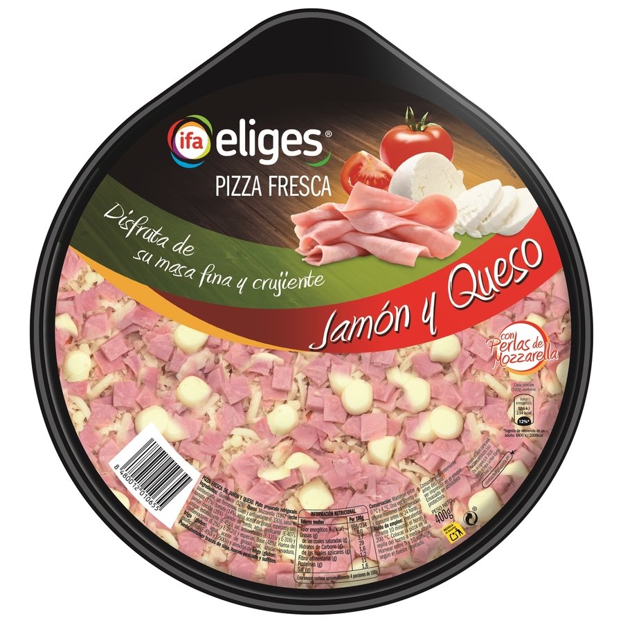 Pizza fresca IFA ELIGES jamón y queso 400 g