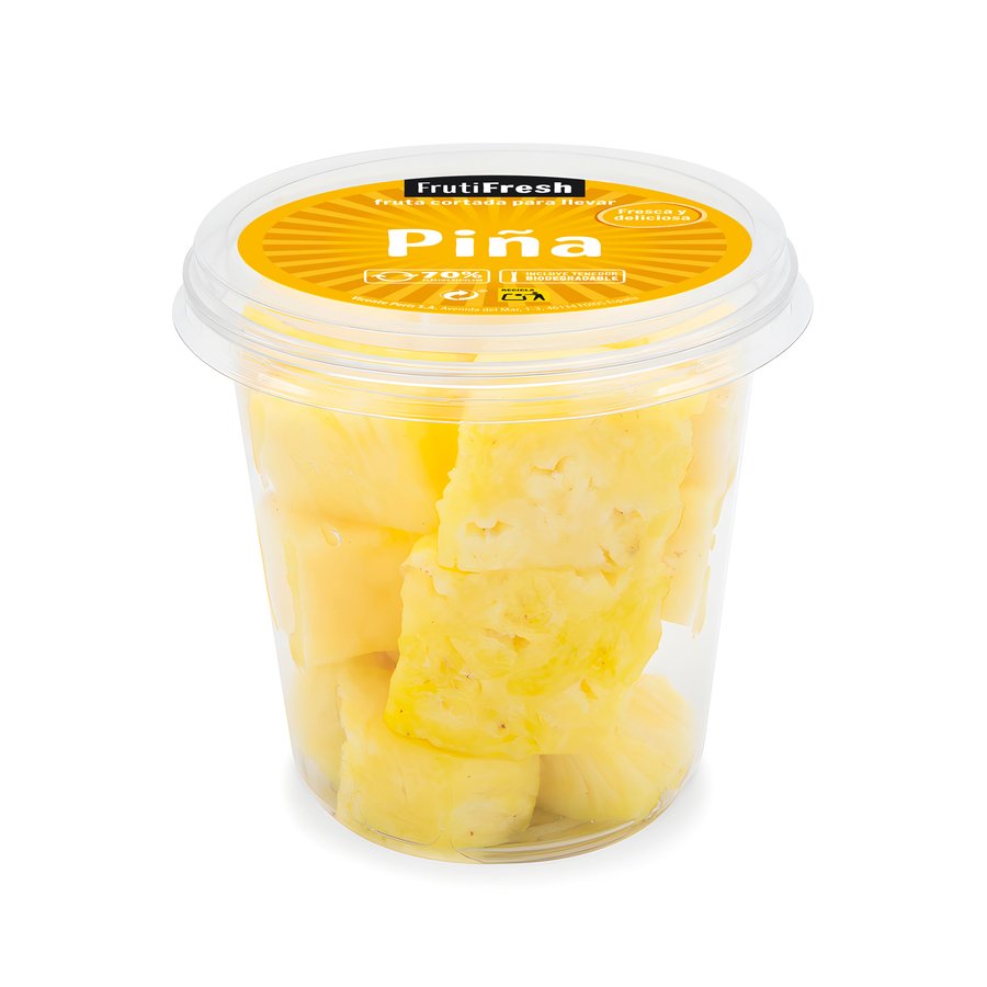 Piña troceada categoría 1ª tarrina 400 g
