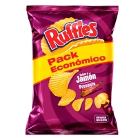 Patatas fritas RUFFLES jamón 243 g