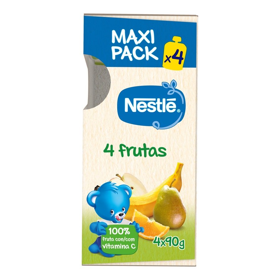 Alimento infantil NESTLE 4 frutas pouch pack 4x90 g