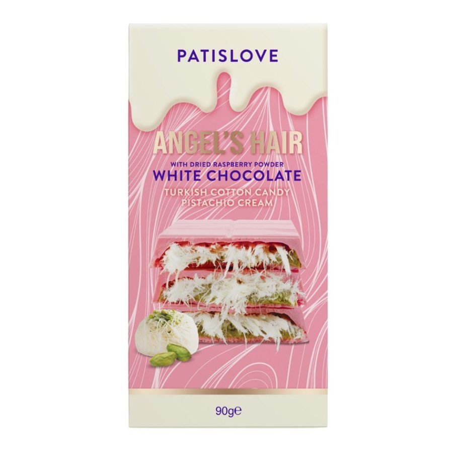 Chocolate blanco PATISLOVE con cabelo de ángel y pistacho 90 g
