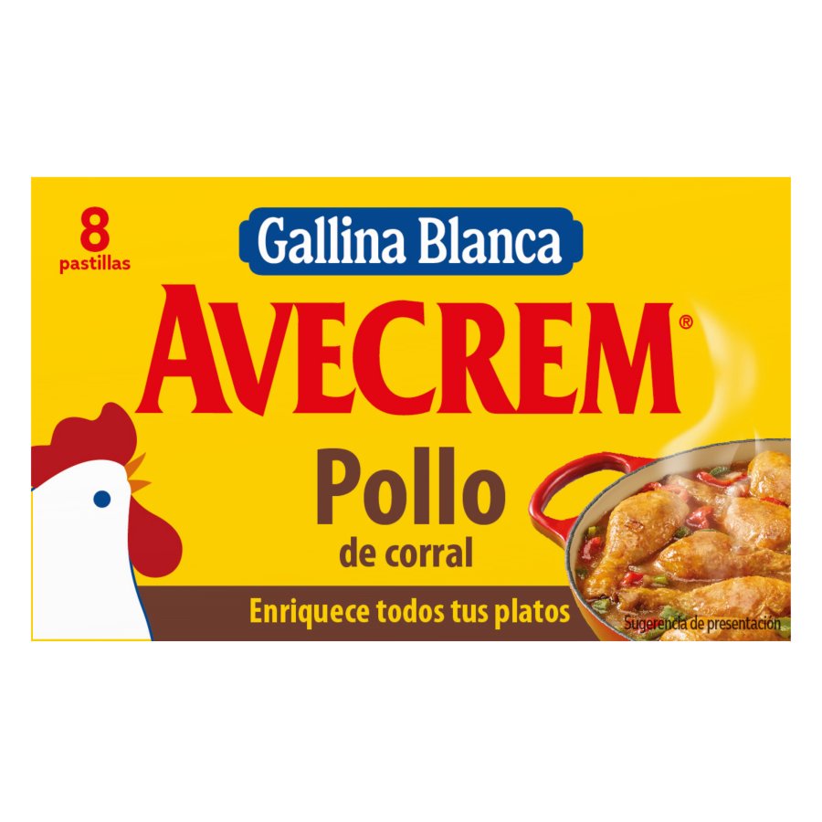 Caldo de pollo AVECREM estuche 8 pastillas 80 g pn.