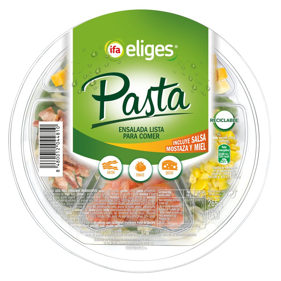 Imagen de Ensalada de pasta miel y mostaza IFA ELIGES bol 265 g