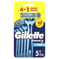 Maquinilla desechable GILLETTE sensor 3 cool 4 unidades+1 gratis