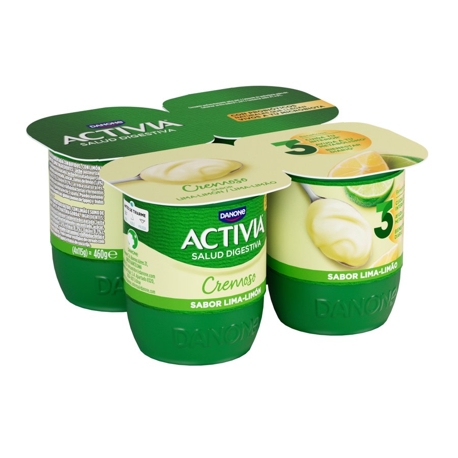 Imagen de Bífidus ACTIVIA DANONE cremoso lima limón pack 4x115 g