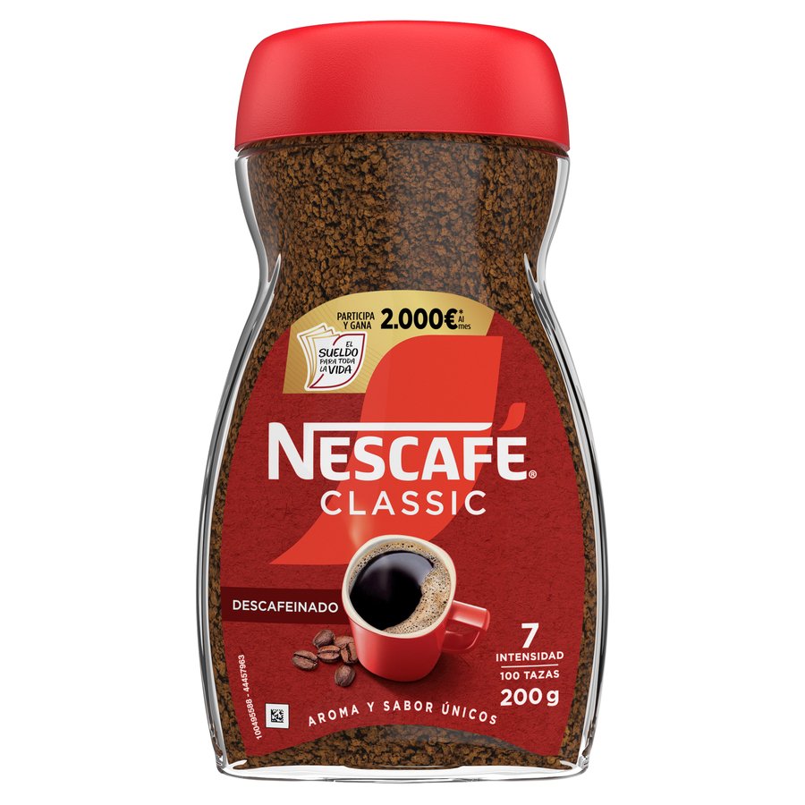Café soluble NESCAFE Classic descafeinado frasco 200 g
