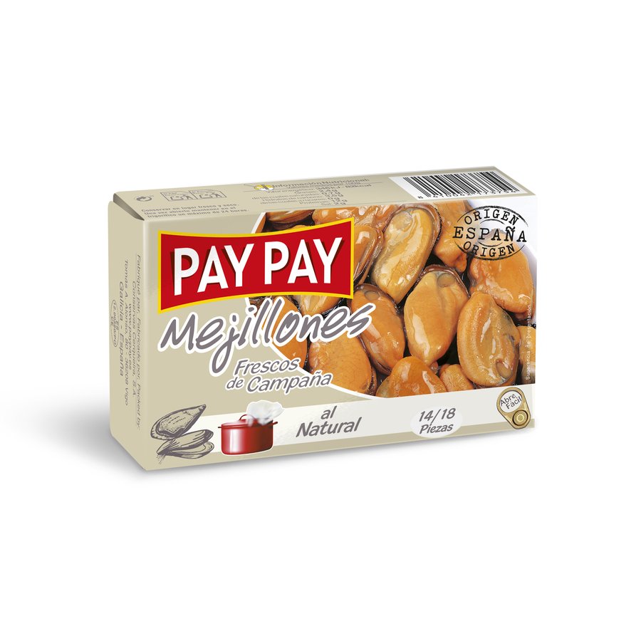 Mejillones PAY PAY natural 14/18 lata 70 g pne.