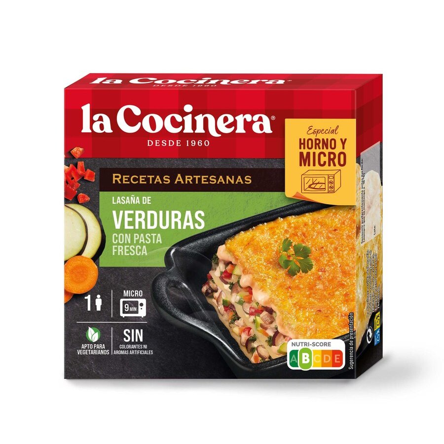 Lasaña verduras LA COCINERA 280 g