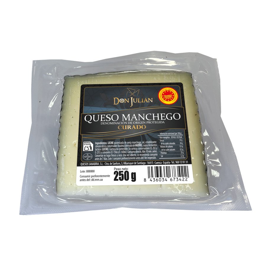 Queso manchego de oveja curado DON JULIAN 250 g