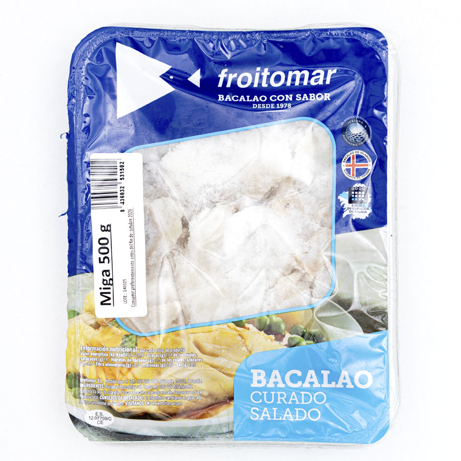 Migas bacalao FROITOMAR bandeja 500 g