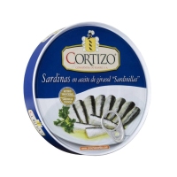 Sardinillas en aceite de girasol CORTIZO 25/30 252 g pn.